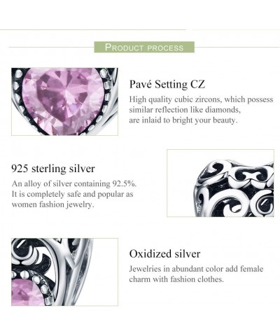 Birthstone Openwork Heart Bead Charms 925 Sterling Silver Fits European Charm Bracelets Necklaces October $20.64 Bracelets