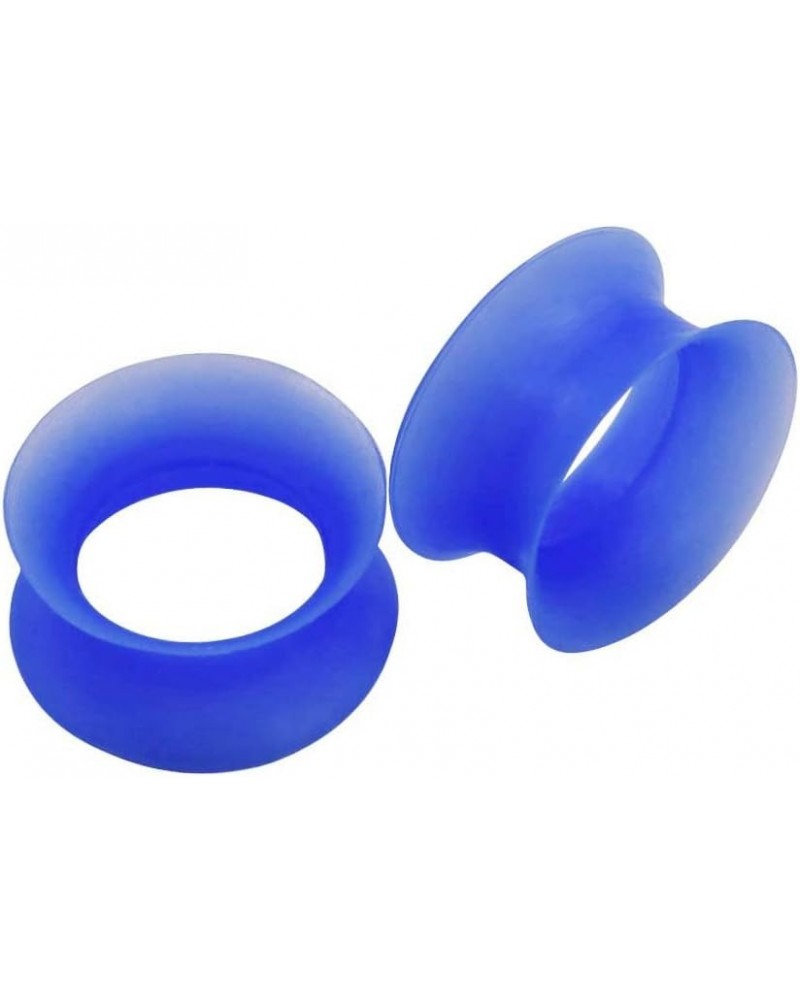 2 PC Extra Soft Silicone Flexible Ear Skin Tunnels Plugs Expanders Gauges Hollow Body Piercing 8G-25mm Blue 12mm(1/2") $6.75 ...