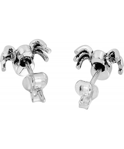 Delightful Crystal Spider Round White Cubic Zirconia .925 Unique Sterling Silver Stud Earrings for Woman $7.40 Earrings