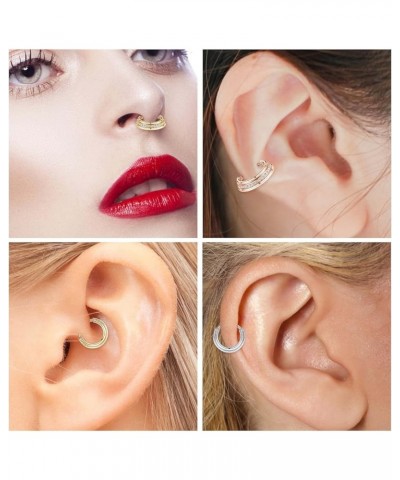 18G 16G Septum Daith Jewelry Triple Stacked Septum Nose Rings Surgical Steel Daith Conch Helix Cartilage Lobe Piercing Jewelr...