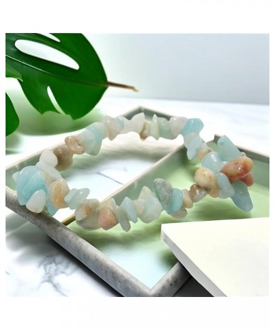 Crystal Bracelets Stretch Bracelet Natural Chakra Healing Chips Stones for Women 20 Amazonite $5.71 Bracelets