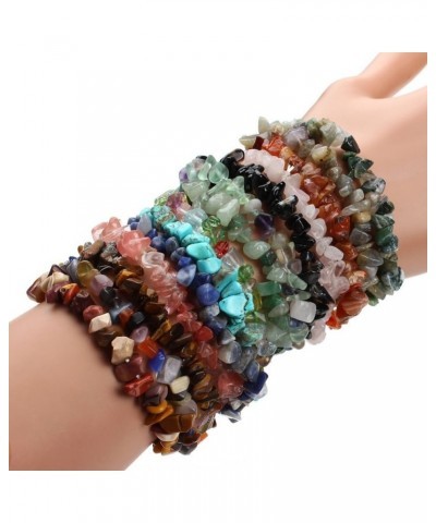 Crystal Bracelets Stretch Bracelet Natural Chakra Healing Chips Stones for Women 20 Amazonite $5.71 Bracelets