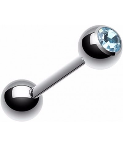 Basic Gem Ball 316L Surgical Steel Barbell WildKlass Tongue Ring 14g 16mm (5mmball size) Aqua $8.15 Body Jewelry