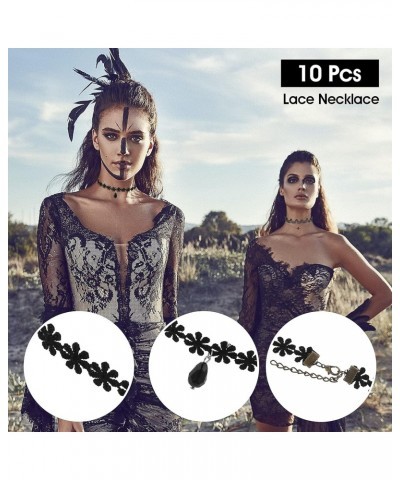 10Pcs Black Choker Necklaces Velvet Tattoo Chocker Cool Chokers Necklaces Set for Women Girls Cosplay Halloween Party Dress $...