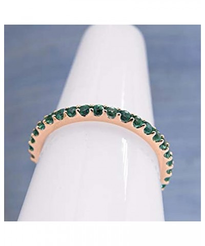 Round Lab Created Emerald Eternity Style Wedding Band for Women in 18K Gold 5.5 Rose Gold $118.31 Rings