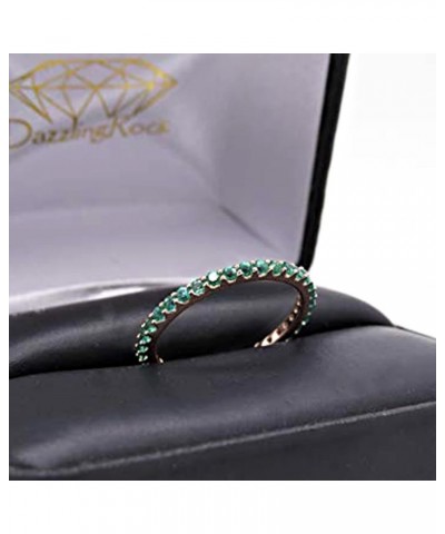 Round Lab Created Emerald Eternity Style Wedding Band for Women in 18K Gold 5.5 Rose Gold $118.31 Rings