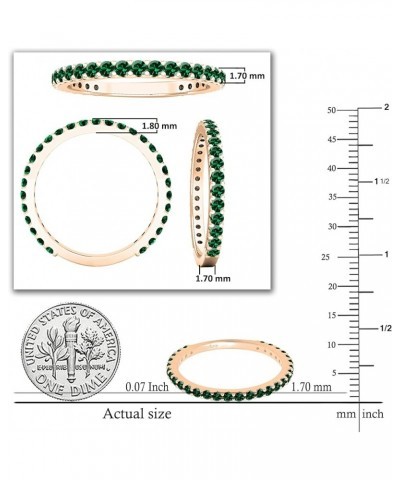 Round Lab Created Emerald Eternity Style Wedding Band for Women in 18K Gold 5.5 Rose Gold $118.31 Rings