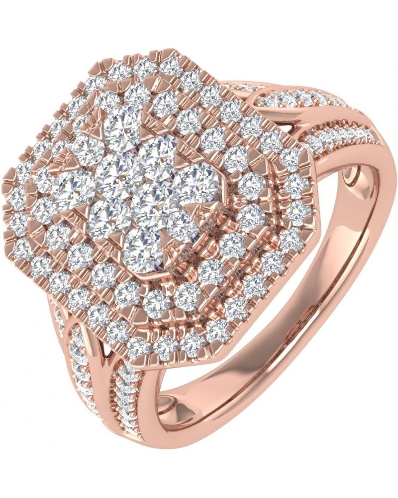 1 Carat Cushion Cut Diamond Engagement Ring in 10K Solid Gold - IGI Certified Rose Gold $212.35 Rings