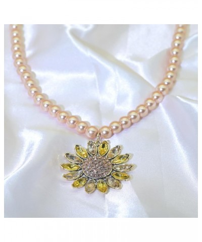 Fake Pearl and Rhinestone Necklace and Earring Jewelry Set Dainty Flower Necklace 1920s' Vintage Style Colorful Wedding Neckl...