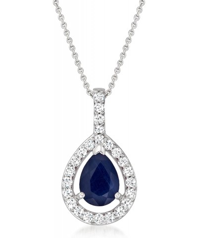 1.00 Carat Sapphire and .25 ct. t.w. Diamond Pendant Necklace in 14kt White Gold. 18 inches $279.35 Necklaces