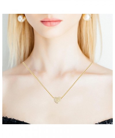 14K Gold Plated Necklaces for Women | Cute Dainty Heart Pendant Chain Necklaces for Girls | Love Heart Pendant Necklaces with...