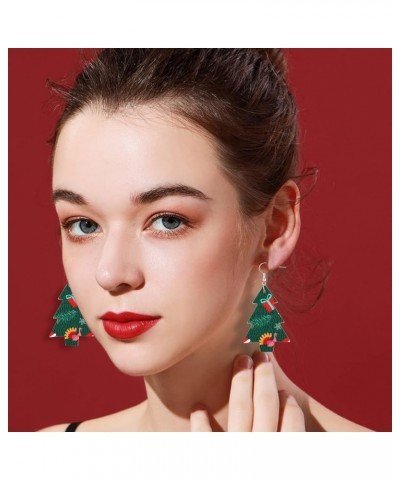 Christmas Earrings for Women Bulk Christmas Xmas Faux Leather Earrings Pack Holiday Earrings Set for Girls Variety Party Deco...