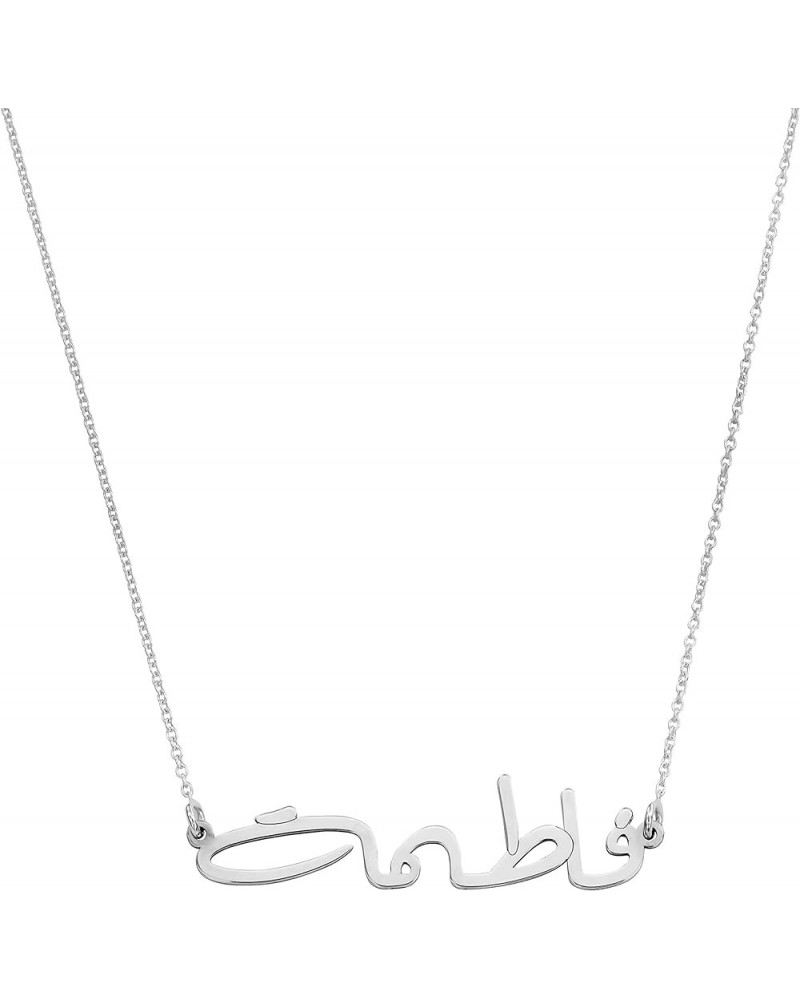 Custom Engraved Arabic Name Necklace Personalized Inscription Custom Made Pendant Jewelry Gift for Women Wife Mother Sterling...