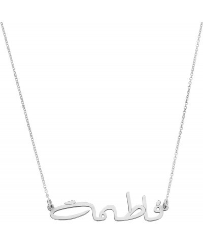 Custom Engraved Arabic Name Necklace Personalized Inscription Custom Made Pendant Jewelry Gift for Women Wife Mother Sterling...