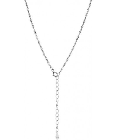 Diamond Cut Solid 925 Sterling Silver Chain Necklace for Women Girls 1.0mm Cable Chain Necklace Spring-Ring Clasp - Thin & St...