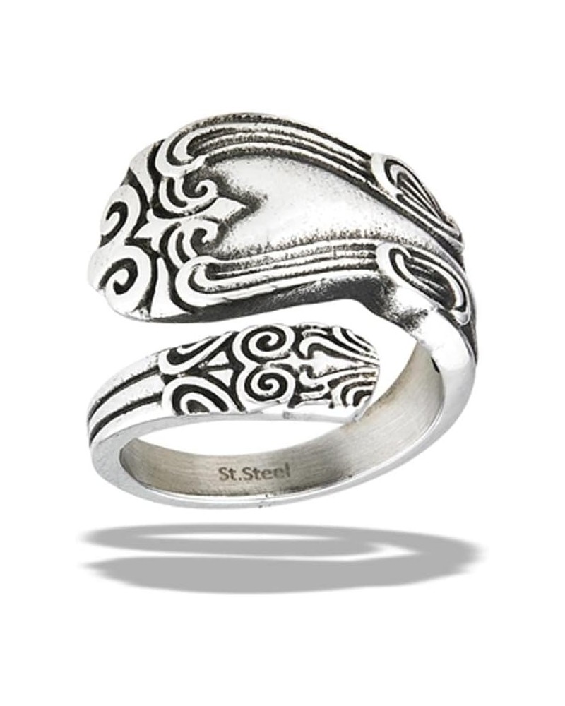 Vintage Victorian Spoon Fashion Classic Ring Stainless Steel Band Sizes 6-10 $9.82 Rings