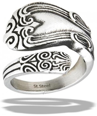 Vintage Victorian Spoon Fashion Classic Ring Stainless Steel Band Sizes 6-10 $9.82 Rings