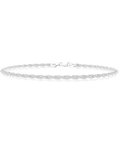 925 Sterling Silver Rope Chain Bracelet 3mm4mm5mm Gold/Silver Bracelet for Men Women Silver Bracelet 6.5-9 Inches Silver Rope...