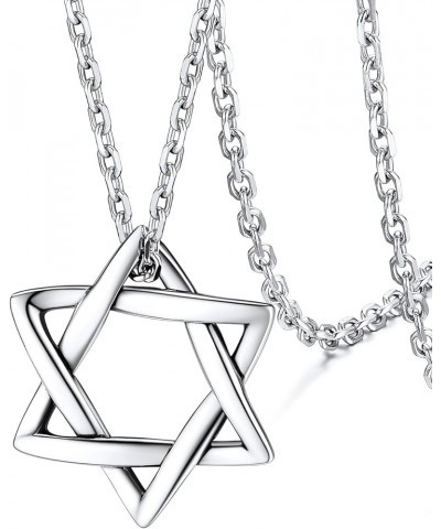 Star of David Jewish Necklace-Sterling Silver Pendant for Women-The Seal of Solomon Talisman Tantrism Hexagram Jewelry for Me...