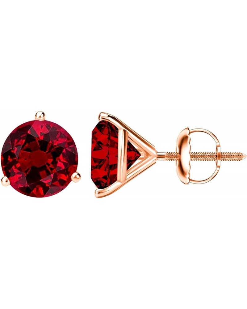 1/2-10 Carat Total Weight Ruby Stud Earrings 3 Prong Screw Back Rose Gold 2.5 carats $1.00 Earrings