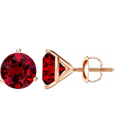 1/2-10 Carat Total Weight Ruby Stud Earrings 3 Prong Screw Back Rose Gold 2.5 carats $1.00 Earrings