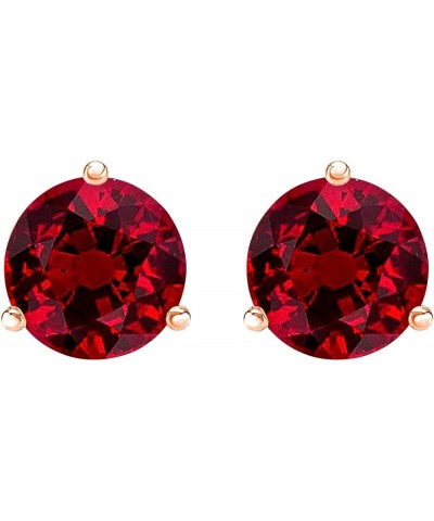 1/2-10 Carat Total Weight Ruby Stud Earrings 3 Prong Screw Back Rose Gold 2.5 carats $1.00 Earrings