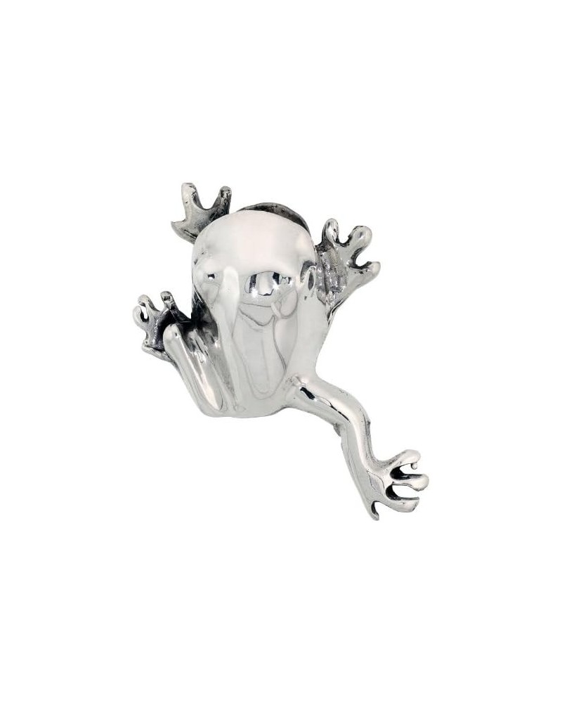 Sterling Silver Happy Hopper Frog Brooch Pin, 1 7/8 inch (48 mm) Tall $43.29 Brooches & Pins