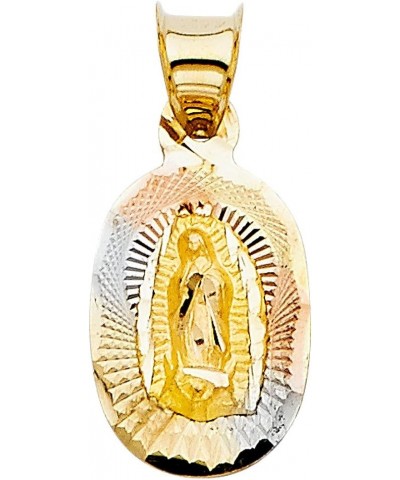 14k REAL Tri Color Gold Religious Mary Guadlupe Stamp Charm Pendant $32.39 Pendants