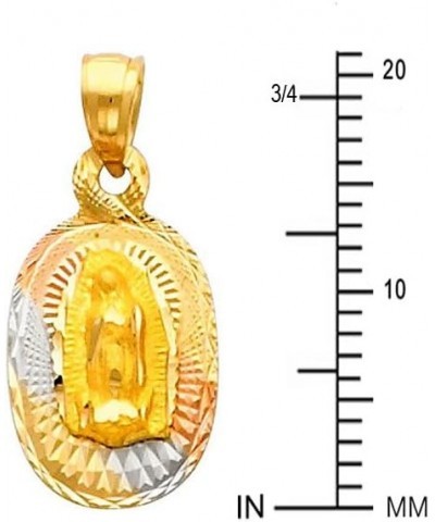 14k REAL Tri Color Gold Religious Mary Guadlupe Stamp Charm Pendant $32.39 Pendants