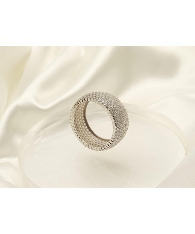 925 Sterling Silver Eternity Ring 7 Row Cubic Zirconia Micro-pave Set Engagement/Wedding Ring Sterling Silver $17.72 Rings