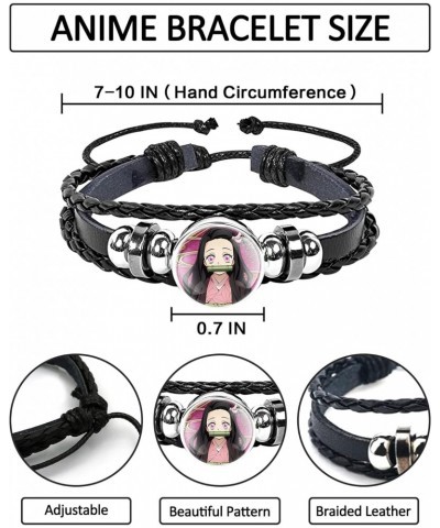 Funny Demon Leather Bracelet for Men Women Gifts for Anime Gear Lovers 6PCS Adjustable Bracelets Gift Braided Beaded Wristban...