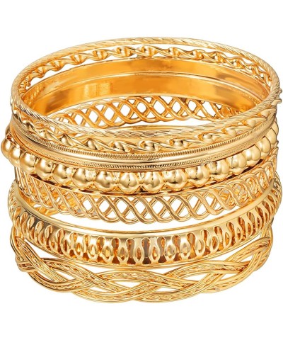 9 PCS Gold Bangle Bracelets Set Stackable Bracelet for Women Indian Bangles Bracelet Fashion Chunky Bangle Bracelets Boho Ban...