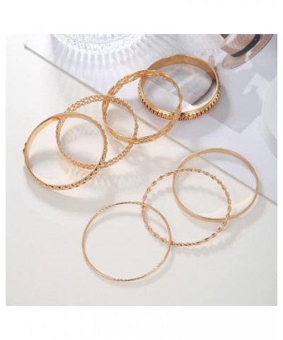 9 PCS Gold Bangle Bracelets Set Stackable Bracelet for Women Indian Bangles Bracelet Fashion Chunky Bangle Bracelets Boho Ban...