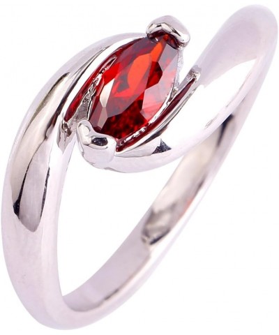 925 Sterling Silver Created Amethyst Filled Bypass Band Promise Ring A-Red $4.71 Rings