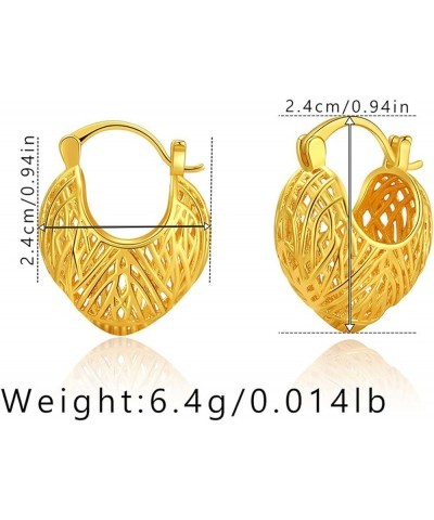 HEYu Chunky Gold Hoop Earrings for Women Gold 18K Plated Lightweight Thick Gold Hypoallergenic Hoops Earrings Minimalist Jewe...