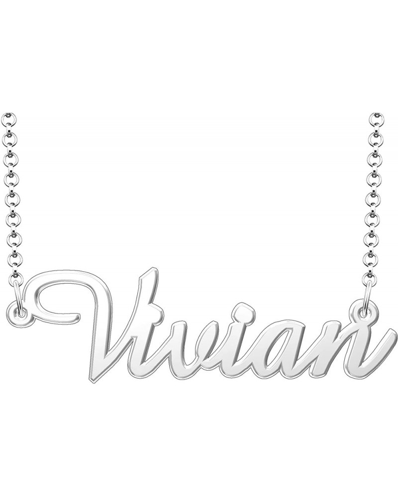 Name Necklace Personalized Gifts Customized Name Necklace Vivian Silver $15.65 Necklaces