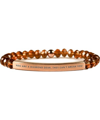 Hope Collection Unisex Stretchable Bracelets (YOU ARE A DIAMOND, THEY CAN'T BREAK YOU) Topaz Small (6-7 inches) $19.58 Bracelets