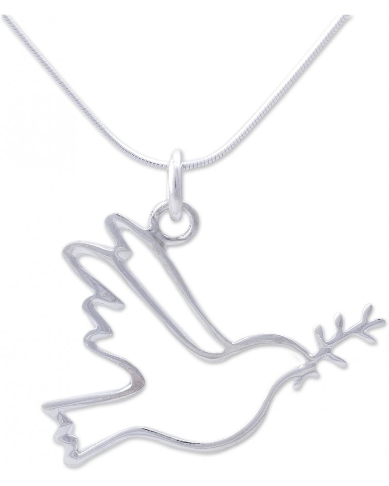 Artisan Handmade .925 Sterling Silver Pendant Necklace Quechua Dove Peru Animal Themed Peace Bird 'Quechua Dove' $29.63 Neckl...