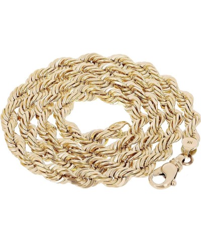 Solid 14k Gold Rope Chain - Thin Rope Link Chain Necklace - Mens and Womens Jewelry Made with Hypoallergenic Yellow 14 Karat ...