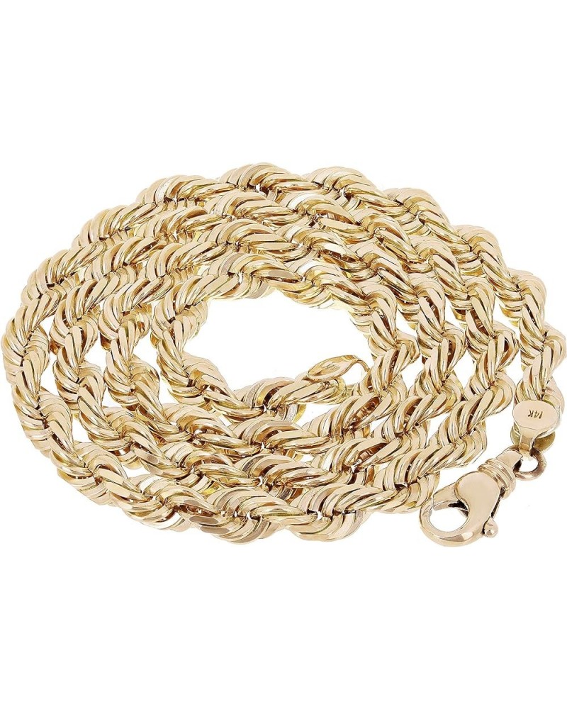 Solid 14k Gold Rope Chain - Thin Rope Link Chain Necklace - Mens and Womens Jewelry Made with Hypoallergenic Yellow 14 Karat ...