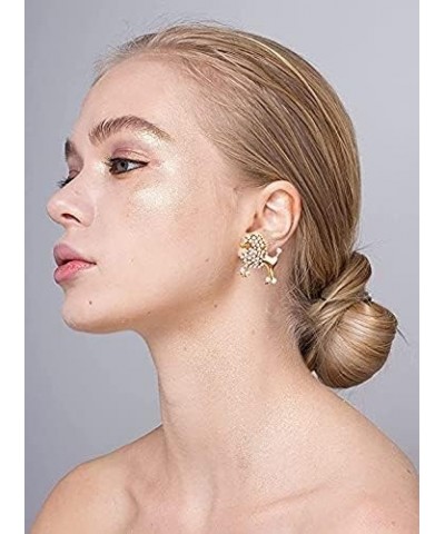 Golden Poodles Sheep Animal Stud Earrings Simulates Pearl Earring for Women Girls $8.84 Earrings