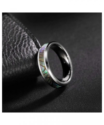 4mm 6mm 8mm I Love You Tungsten Abalone Shell Inlay Rings for Men Women Couples Wedding Band Size 4-15 6mm Silver Abalone $11...