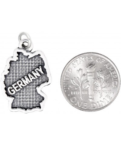 Sterling Silver Oxidized Travel Map of Germany Charm $14.17 Bracelets