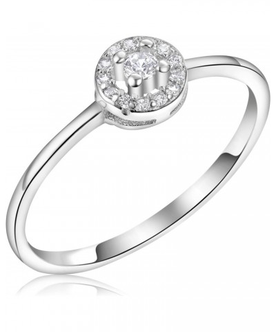 925 Sterling Silver Crown Engagement Ring Faux Diamond Cubic Zirconia Studded For Women | Hypoallergenic Sterling Silver $8.8...