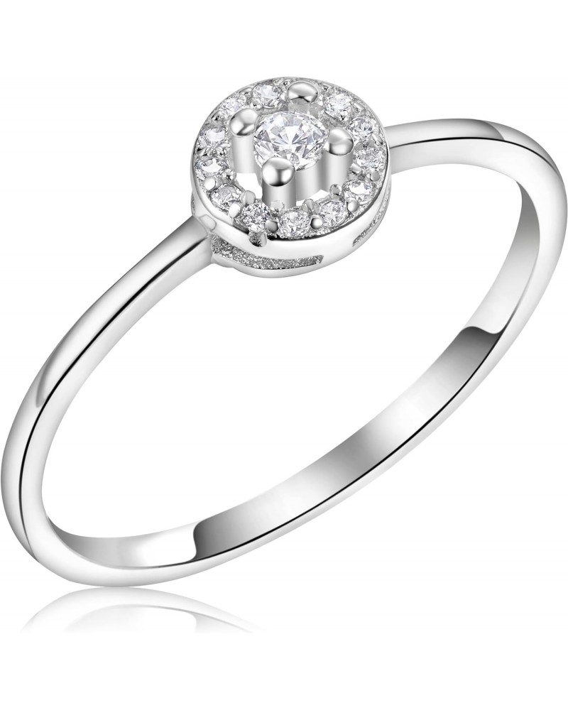 925 Sterling Silver Crown Engagement Ring Faux Diamond Cubic Zirconia Studded For Women | Hypoallergenic Sterling Silver $8.8...