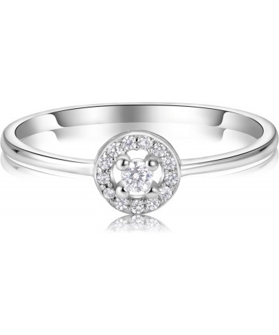 925 Sterling Silver Crown Engagement Ring Faux Diamond Cubic Zirconia Studded For Women | Hypoallergenic Sterling Silver $8.8...