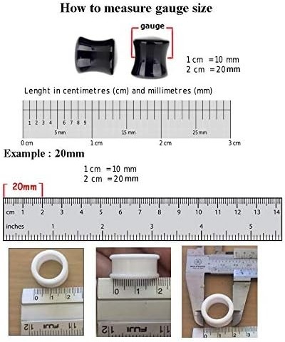 Flesh tunnel Screw on ear gauge Available size 2g (6mm) to 1 3/16" (30mm) Please Choose Style A B C D or E (1 Pair ONLY) 1/2 ...
