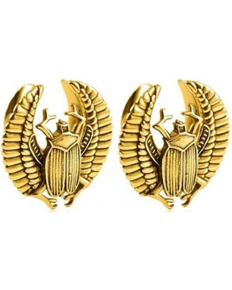 Winged Scarab Beetle Saddle Spreader Ear Plug Ear Gauge 22mm- 7/8 inch Gold $7.64 Body Jewelry