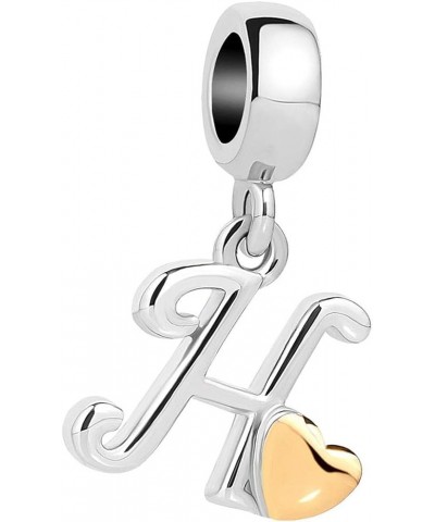 Women Alphabet Initial Charm Compatible with Pandora Bracelets Letter A to Z Beads Dangle Pendant H $8.54 Bracelets