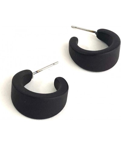 Black Matte Hoop Earrings | Vintage Velvet Lucite Mini Boom Hoops $10.26 Earrings